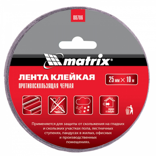 картинка Лента клейкая противоскользящая, черная 25 мм x 10 м Matrix на СКС фото 2 картинка Лента клейкая противоскользящая, черная 25 мм x 10 м Matrix на СКС фото 2