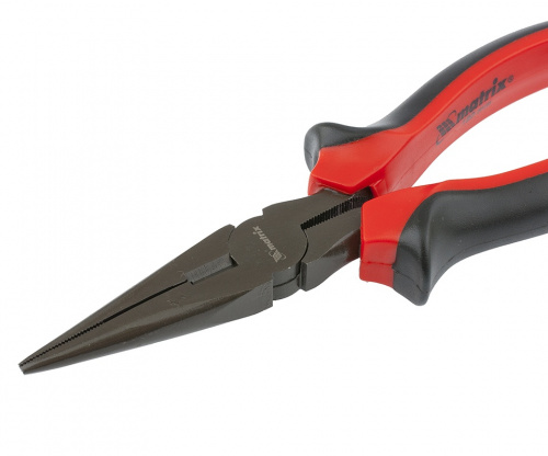 картинка Длинногубцы прямые Black Nickel, 180 мм, двухкомпонентные рукоятки Matrix на СКС фото 2