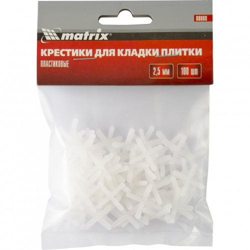 картинка Крестики, 2,5 мм, для кладки плитки, 100 шт Matrix на СКС